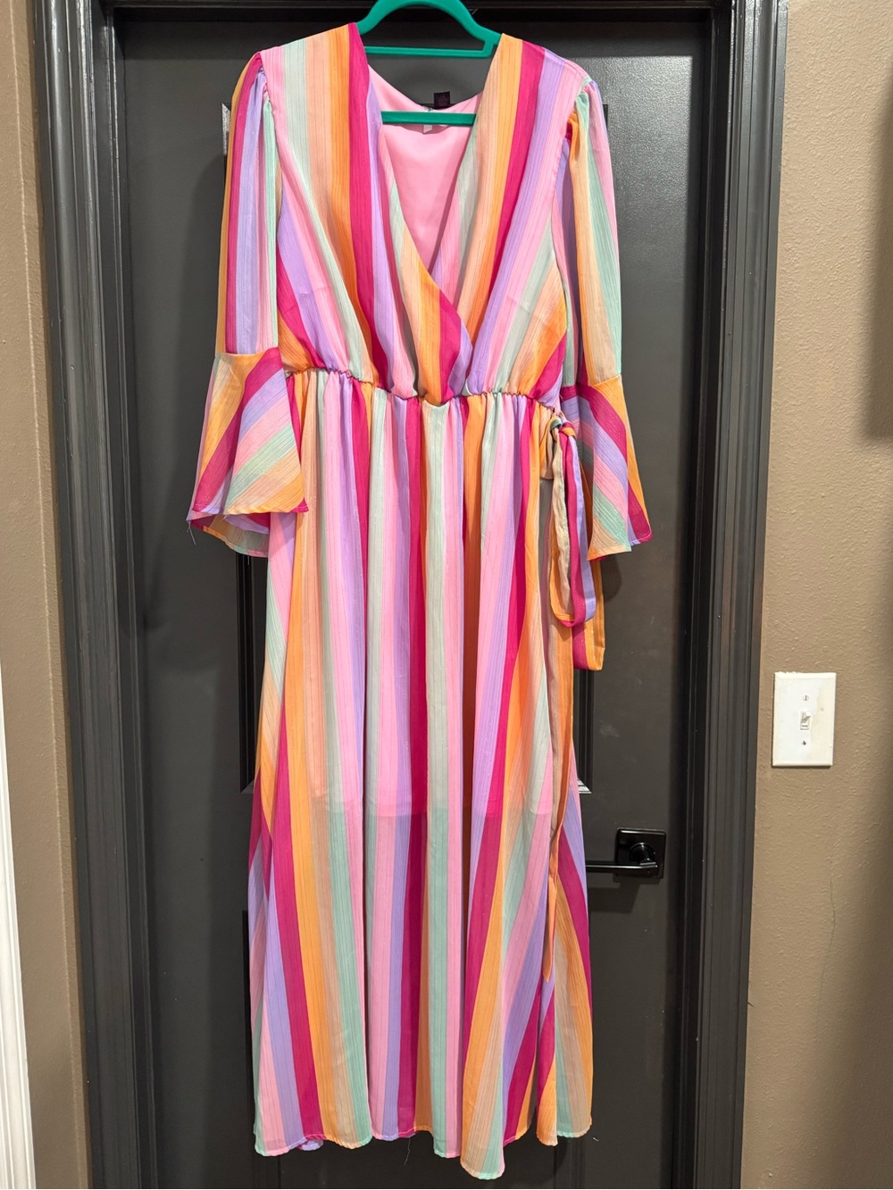 Vibrant boho striped maxi